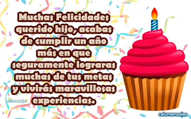 Muchas Felicidades querido hijo, acabas de cumplir un año más en que seguramente lograras muchas de tus metas y vivirás maravillosas experiencias.