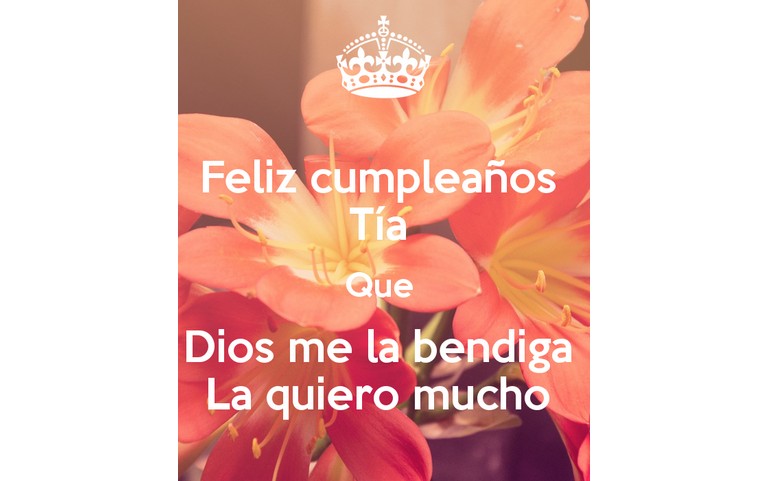 Que DIOS me la bendiga Tía