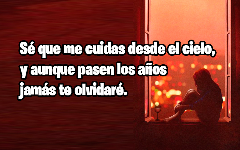 Sé que me cuidas desde el cielo, y aunque pasen los años jamás te olvidaré