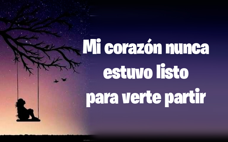 Mi corazón nunca estuvo listo para verte partir