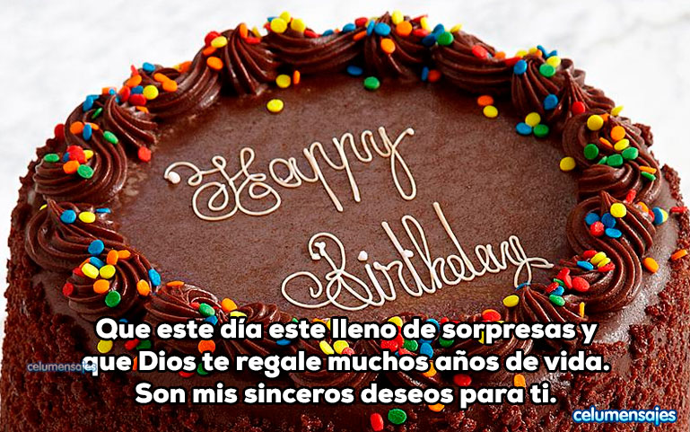 Que este día este lleno de sorpresas y que Dios te regale muchos años de vida. Son mis sinceros deseos para ti.