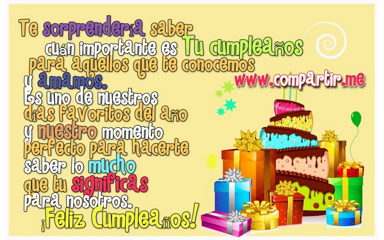 Significas mucho para nosotros. Feliz Cumpleaños